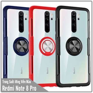 Ốp lưng Xiaomi Redmi Note 8 Pro Trong Suốt Chống Sốc iRing Viền Màu