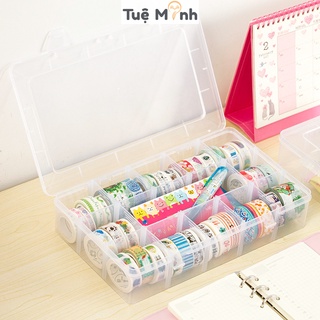Hộp đựng washi tape, phụ kiện 15 ngăn có thể tháo lắp chống nước C07