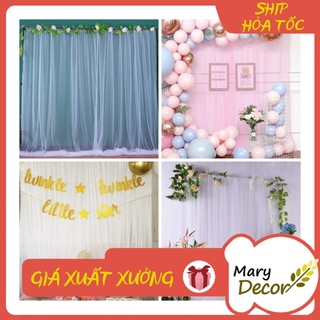 ( Đã may sẵn) Rèm voan lưới trang trí sinh nhật, phông nền background, trang trí đám cưới, phòng tiệc - NOW/GRAB ship