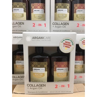 Cặp gội xả Arganicare Ricin của Pháp 400mlx2