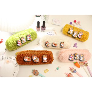 Hộp bút lông shiba huy hiệu HBLH4 hộp bút cute hộp bút dễ thương
