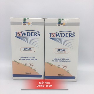 Xịt ghẻ, kí sinh trùng Towders spray chai 100ml