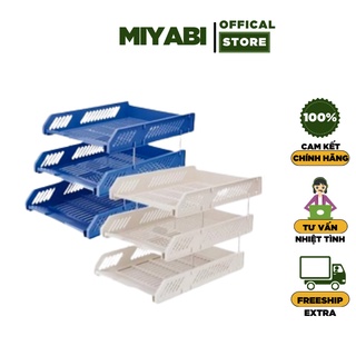Kệ đựng tài liệu văn phòng phẩm 3 tầng để bàn  Sunwood dùng trong văn phòng - dễ dàng sử dụng