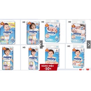 [Bao Bì Mới] 1 GÓI Tã Quần/Dán Moony Nhật Bé Gái Đủ Size S84/M64/L54/L44/Xl38/XXL26 (Hàng Nhập Khẩu Chính Hãng)