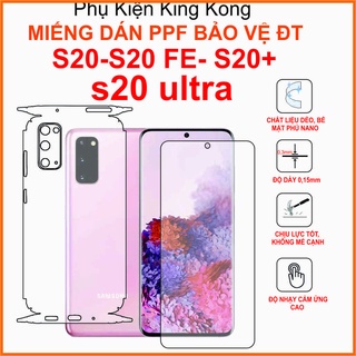 Miếng dán Ppf Samsung galaxy s20 / s20 fe / s20+ / s20 ultra Full màn chống bám vân tay (TẶNG gạt và giấy lau)