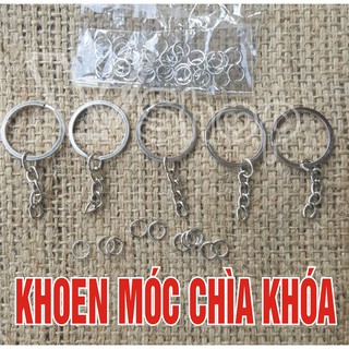 Khoen tròn, móc đeo chìa khóa, vật liệu handmade. Gói 50 cái