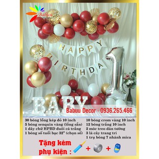 Set bóng trang trí sinh nhật 2 lớp CỰC CHẤT và CỰC ĐẸP - FREE BƠM + DÂY ĐỊNH HÌNH + MÓC DÁN