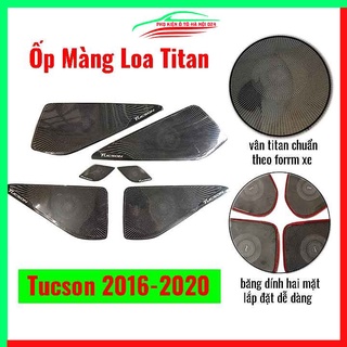 Bộ ốp màng loa Tucson 2016-2020 chuẩn theo xe vân Titan chống xước trang trí nội thất ô tô