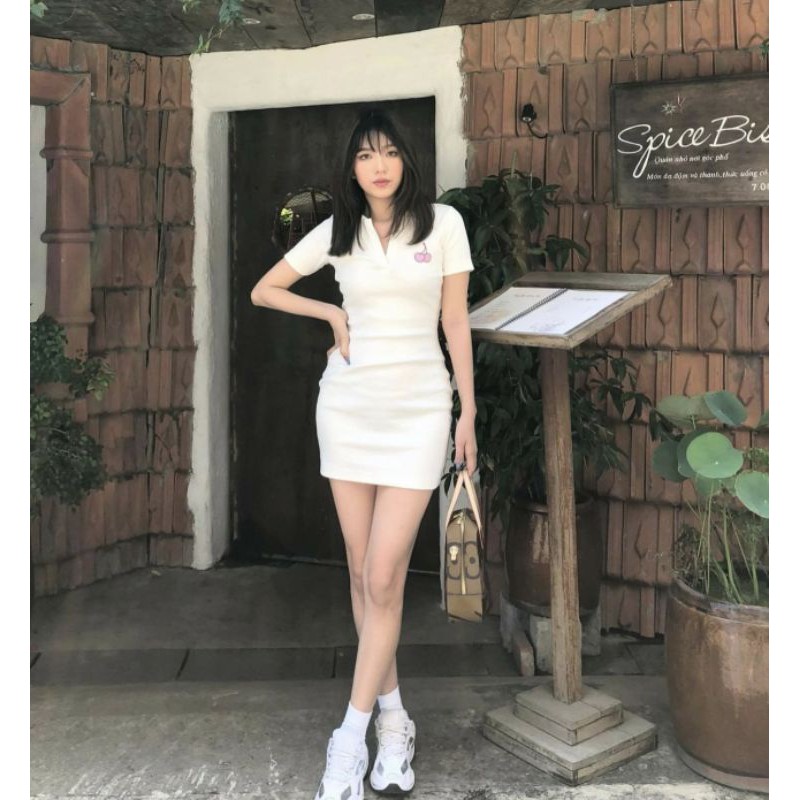 ĐẦM POLO THÊU CHERRY