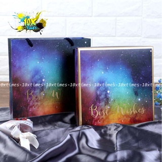 Set hộp túi giấy 20cm  đựng quà sang trọng ngân hà tặng sinh nhật bạn gái bạn trai đối tác, valentine, ngày lễ có quai