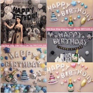 ❣️Set 20 Bóng Phối Chữ HPBD Bánh Kem Cặp Ly Chai Rất Ý nghĩa Cho Sinh Nhật Thêm Vui Thêm Xinh❣️