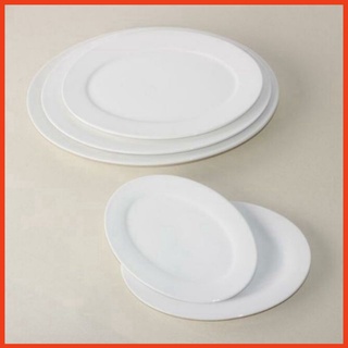 Đĩa nhựa phíp trắng bầu dục loại dày đẹp đủ size AM