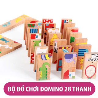 Bộ đồ chơi Domino gỗ 28 thanh chất gỗ đẹp