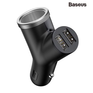 Tẩu Sạc Ô Tô Mở Rộng Baseus Y Type Dual USB 3-in-1 Dùng Cho Xe Hơi (40W, 3.4A Fast Charge, Intelligent Car charger)