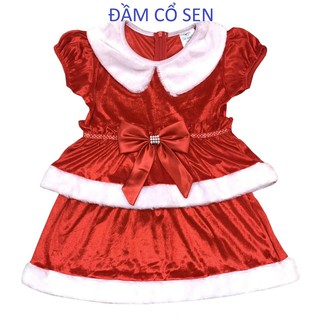 Váy đầm Giáng Sinh kiểu cổ sen cho bé gái