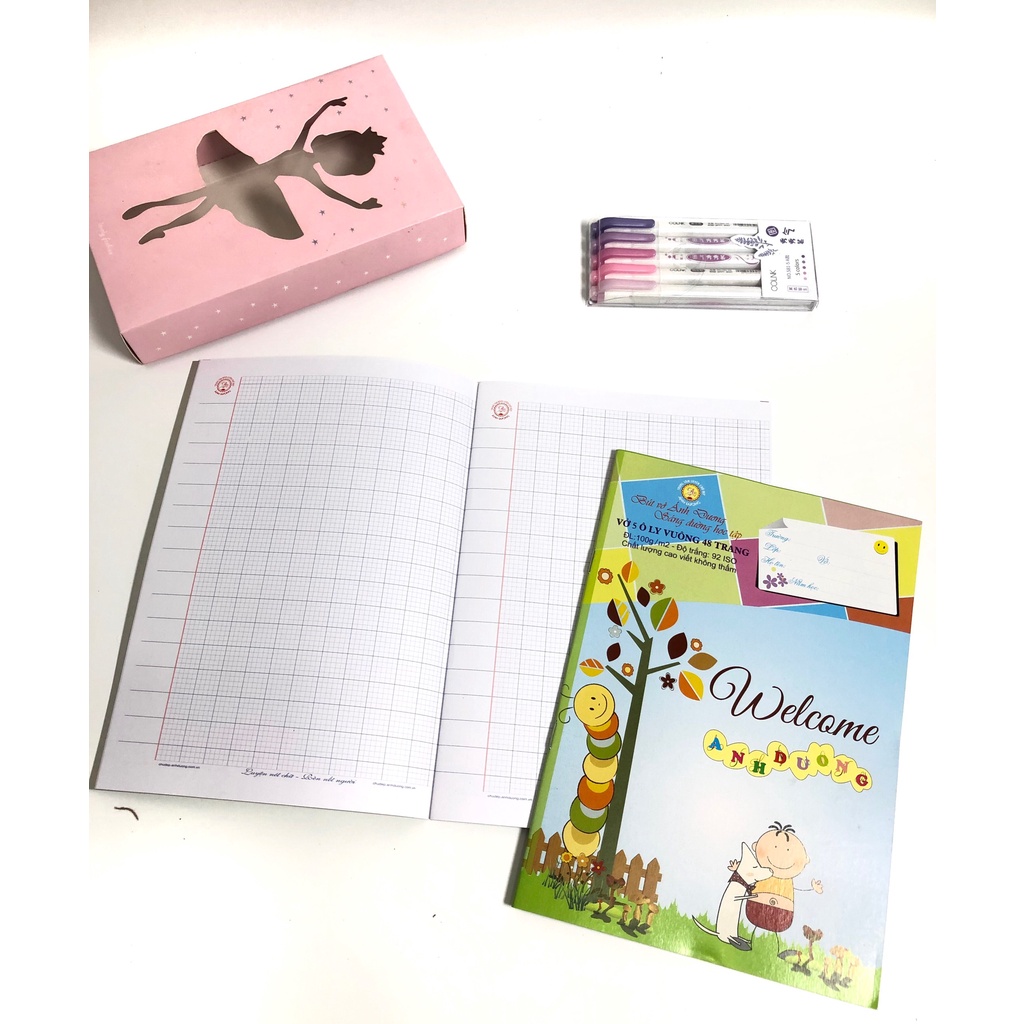 Vở ô ly đứng - 5 ly  - vở 5 ô ly Ánh Dương ( 5 cuốn)