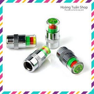 Bộ 4 nút gắn van lốp xe cảnh báo áp suất lốp xe hơi kèm CỜ LÊ ốc chống trộm