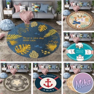 Thảm trải sàn bali tròn Miha Bedding 1mx1m, thảm bali tròn có chống trơn trượt