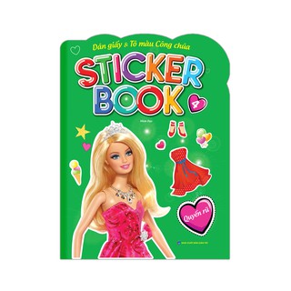 Sách - Sticker book - Giấy gián &amp; tô màu công chúa 4 - Quyến rũ (tặng kèm 4 trang sticker dán hình)