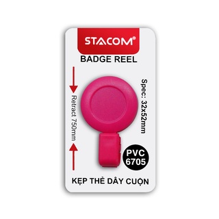 Kẹp Bảng Tên Dây Cuộn Stacom PVC6705 - Hồng