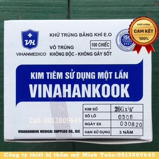 Kim tiêm Vinahankook 100 đầu kim size 18G, 21G, 23G, 25G, 26G, cắt sẹo rỗ trong spa