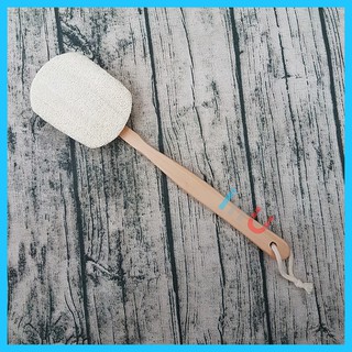 HCM - Cây chà lưng xơ mướp 40cm có thể tháo đầu chải dùng làm bông tắm toàn thân