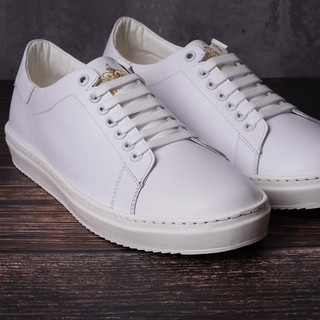 GIÀY SNEAKERS DA PACIOTTI BUỘC DÂY - TRẮNG