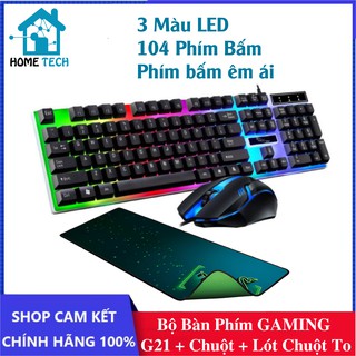 Bộ Bàn Phím Giả Cơ G21 Led 7 Màu + Tặng Chuột Gaming, Bàn phím game giá rẻ