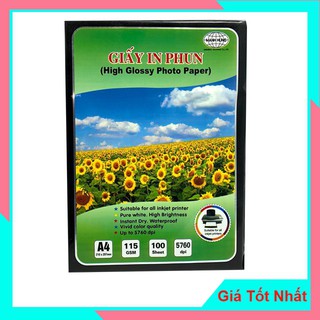 Giấy In Ảnh Màu Khổ A4 Mạnh Hưng ĐL115 gsm Bóng 1 Mặt
