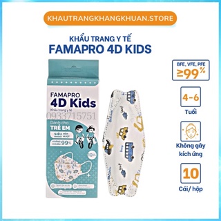Khẩu Trang Trẻ Em KF94 - Loại Khẩu Trang 4D Giúp Bé Yêu Dễ Thở, Chống Bụi Mịn, Kháng Khuẩn - Túi 10 Cái Hoa Văn Đẹp