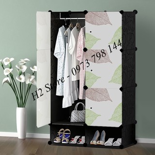 [NHIỀU MẪU] TỦ NHỰA LẮP GHÉP 6 Ô VÀ 2 Ô NHỎ VÁCH ĐEN ĐỂ ĐỒ CHO BÉ ĐA NĂNG THÔNG MINH sâu 47cm