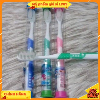 Bàn chải đánh răng hiệu Plus365 đầu lông mềm, mịn, có hộp đựng tiện lợi du lịch hàng thái lan