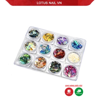 Set xà cừ nail, xà cừ vân đá mỏng trang trí móng 12 màu
