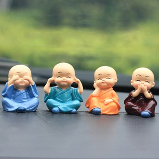 Set 4 Chú Tiểu Bồng Lai Ngộ Nghĩnh Trang Trí Taplo Xe Hơi, Làm Quà Tặng Ý Nghĩa [Hàng Cao Cấp]