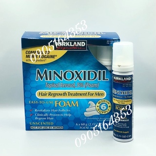MINOXIDIL 5% FOAM dạng bọt xịt râu quai nón, hói đầu cho nam giới