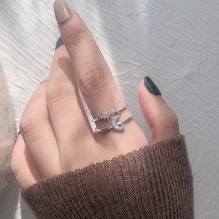 Nhẫn Bạc 925 Thiết Kế Dạng Hở Dễ Dàng Điều Chình Vừa Size Tay, Nhẫn Đính Đá Phong Cách Hàn Quốc Phụ Kiện Trang Sức Nữ