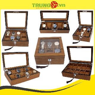 Hộp Đựng Đồng Hồ Nhiều Ngăn Vỏ Gỗ Veneer Cao Cấp | SANELY