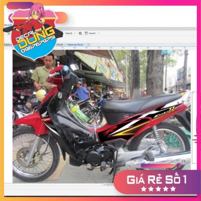 tem rời dán xe Future 2 đỏ đen