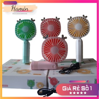 Quạt Mini Cầm Tay Tích Điện Folding Fan V35 có đèn