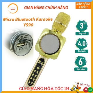 Micro karaoke bluetooth YS 90 ⚡FREE SHIP⚡ micro không dây có loa TUYỆT ĐỈNH SIÊU PHẨM -  BH 6 tháng - CAM KẾT CHÍNH HÃNG