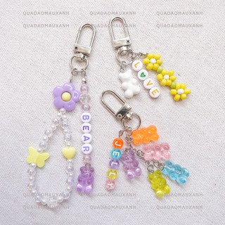 VER-3 Móc khóa càng cua gấu Jelly Gummy Bear Keyring Keychain treo Airpods case Photocard binder thay tên theo yêu cầu