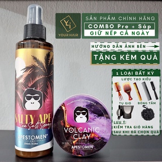 COMBO APESTOMEN sáp Volcanic Clay 80ml + Sea Salt Spray 200ml