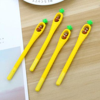 Bút dứa xoay gấu D22 bút hoạt hình bút dễ thương bút kute viết gel