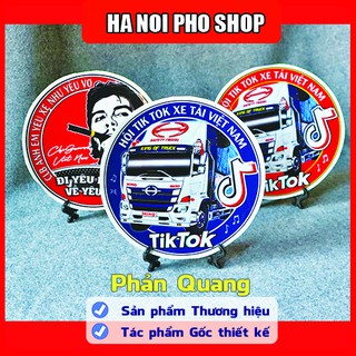 03 tem Hino Đà Lạt - Đi Yêu Nghề - Tik Tok xe tải, Logo huy hiệu trang trí xe phản quang [HNP Studio Shop]