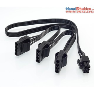 Cáp nối nguồn 6Pin PSU Modular sang 3 IDE (ATA) cho HDD, ổ đĩa DVD, FAN