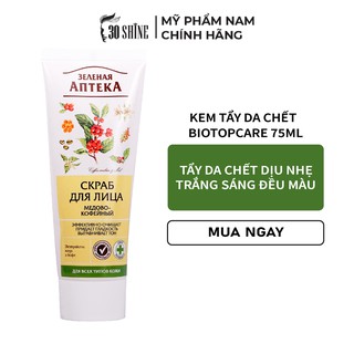 Kem tẩy da chết cho da mặt Apteka 75ml - Chiết xuất mật ong và cafe