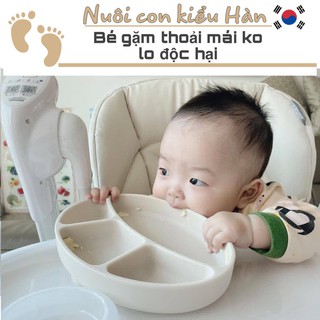 Khay ăn dặm silicon bluemama chính hãng Hàn Quốc |Silicon cao cấp| Khay ăn dặm cho bé
