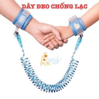 Dây đeo tay chống lạc cho bé có khóa an toàn, lõi thép, phản quang, chống xoắn dài 2M - SEED BABY