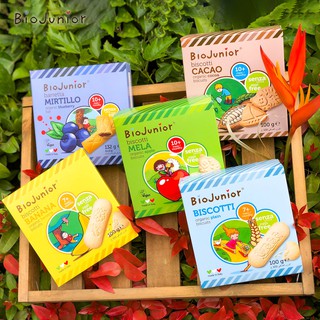 Bánh ăn dặm hữu cơ cho bé nhiều vị Bio Junior 132g từ 7 tháng tuổi trở lên (Việt quất/ Chuối/ Cacao/ Táo/ Truyền thống)
