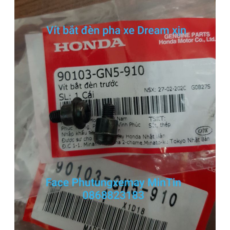 Vít bắt đèn pha xe Dream xịn